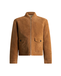 Bomber Jacket in Brown Shearling