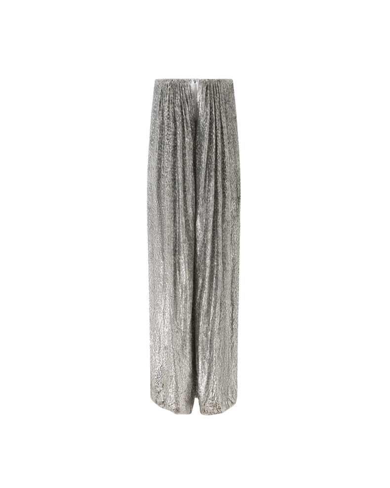 Pleated Metallic Velvet Dress