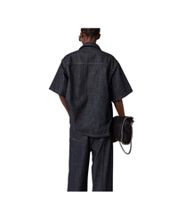 Wide-Leg Satin-Panel Denim Jeans