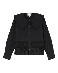 Stretch Cotton Ruffle Shirt