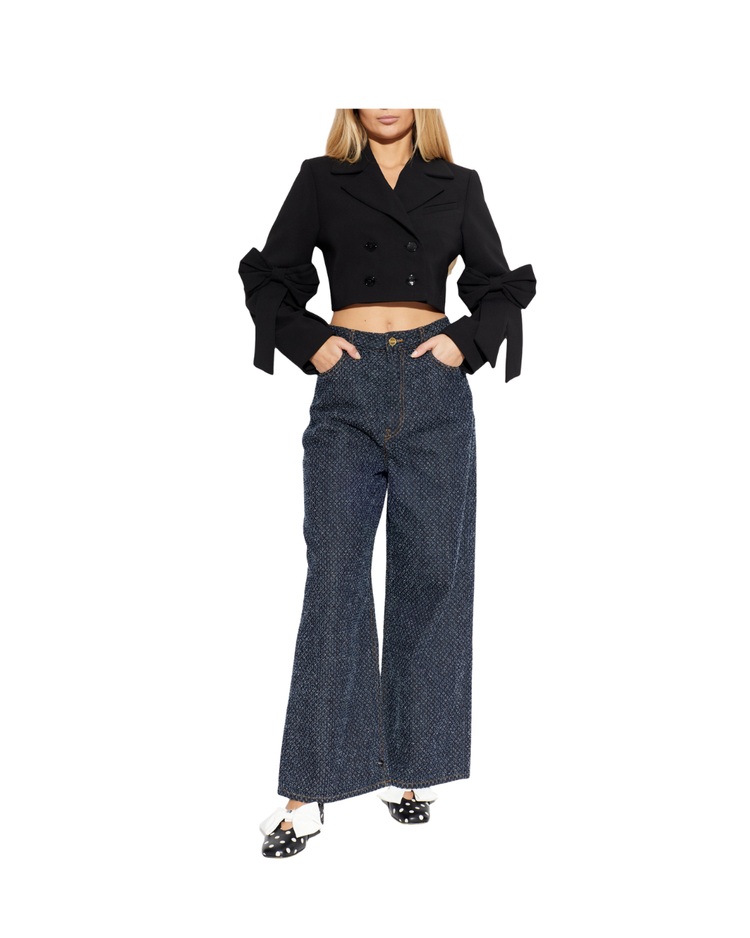 Bonded Crepe Cropped Blazer