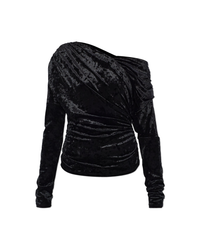 Velour Jersey Ruched Blouse