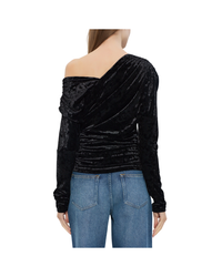 Velour Jersey Ruched Blouse
