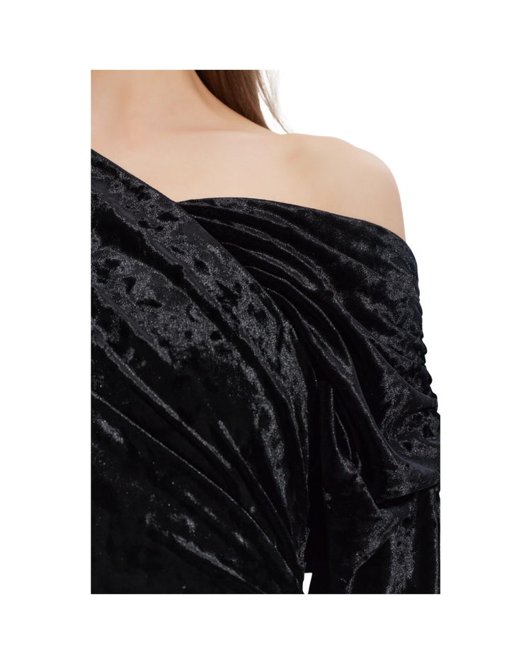 Velour Jersey Ruched Blouse