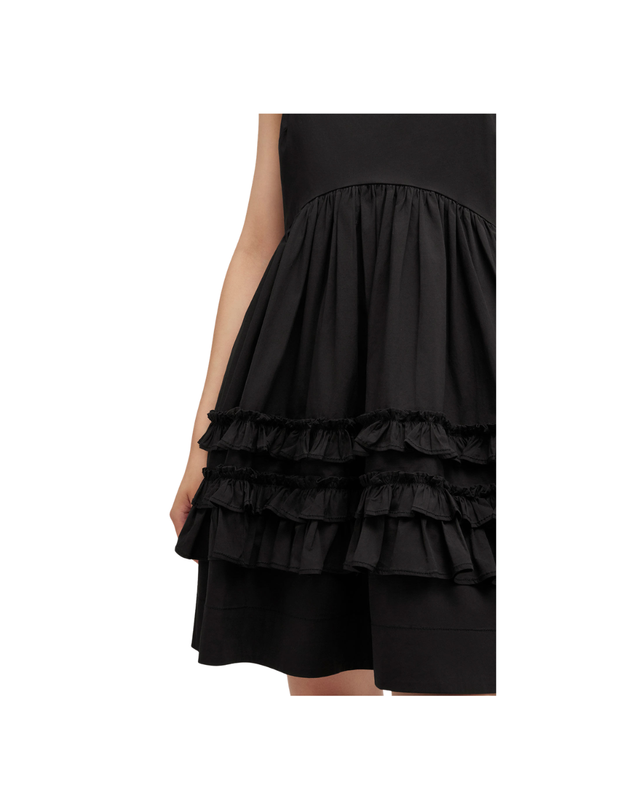 Black Mini Frill Dress