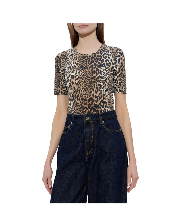 Soft Cotton Rib Short Sleeve T-Shirt Print