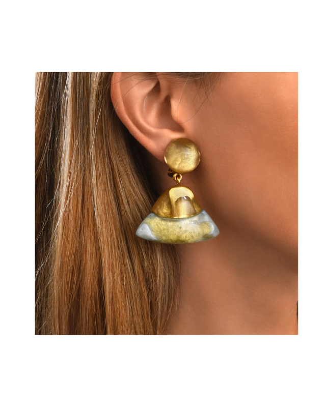 Simone Clip Earrings Rosewood