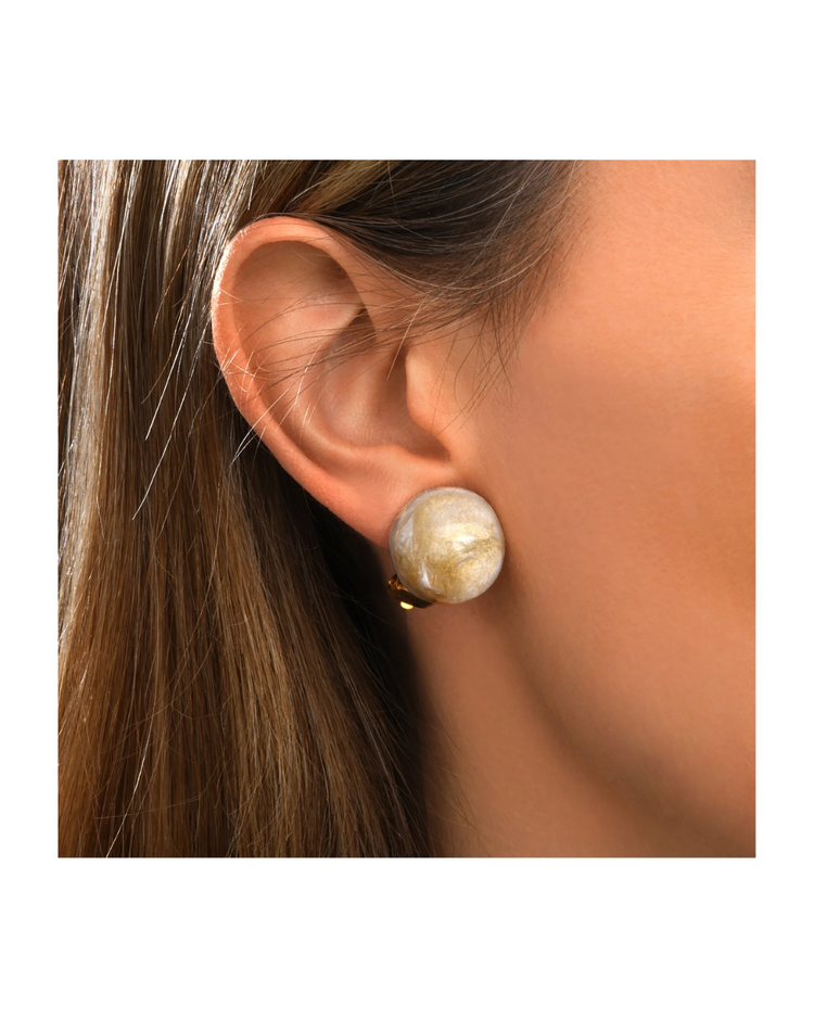Agnes Clip Earrings Rosewood