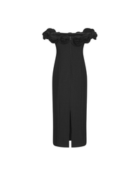 Crepe Midi Flower Dress