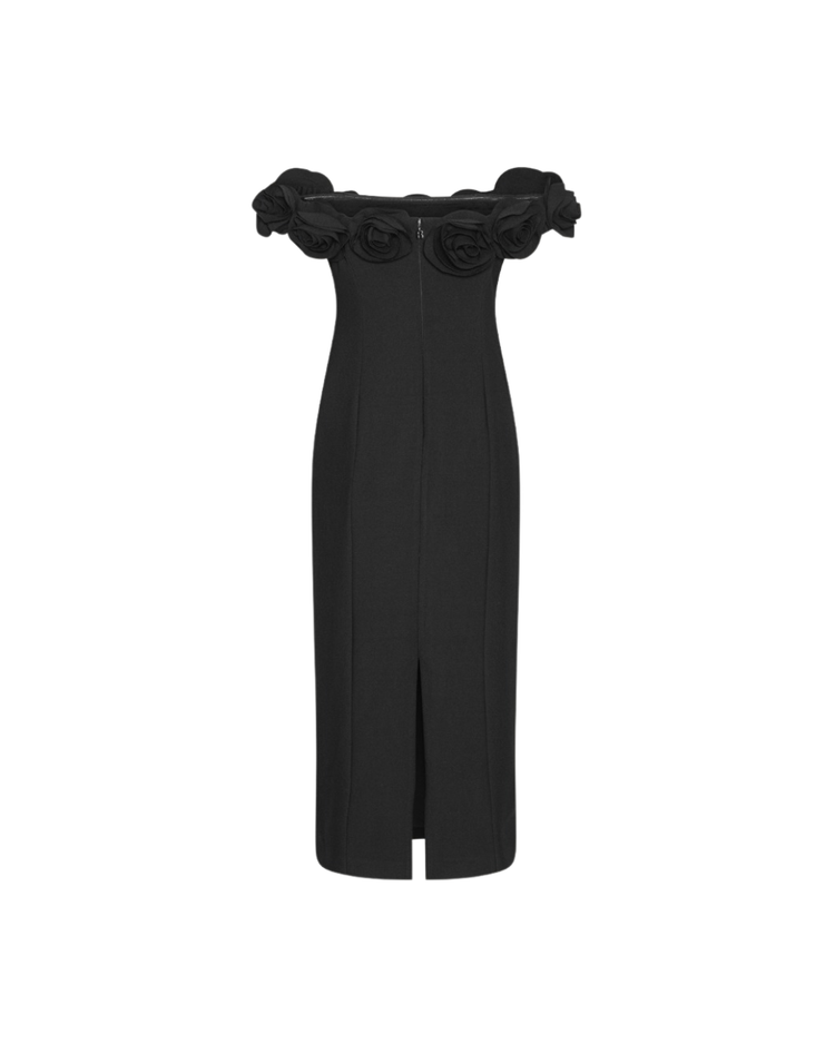 Crepe Midi Flower Dress