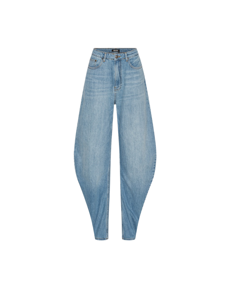 Draped Barrel Leg Jeans