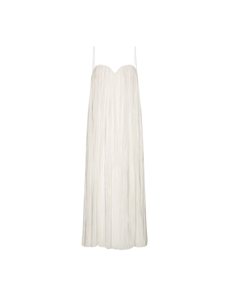 Pleated Midi Strap Dress