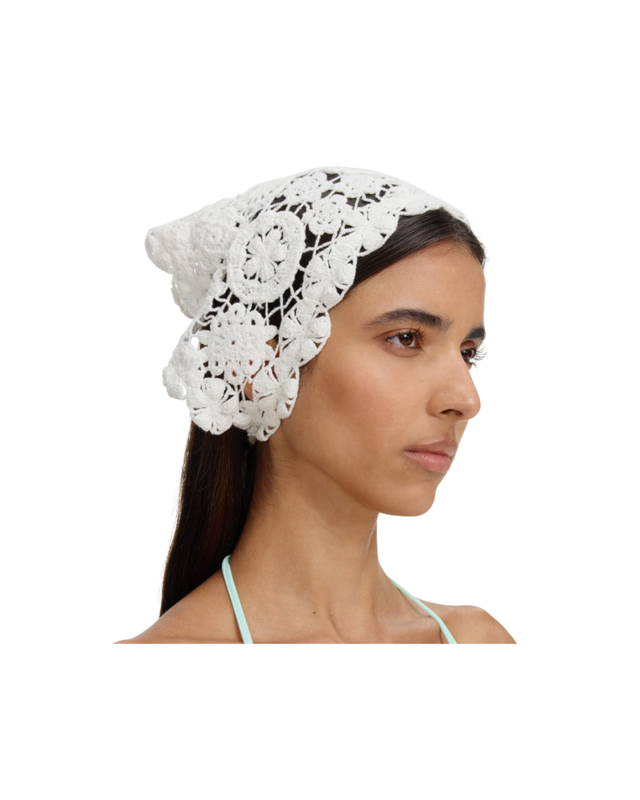White Crochet Bandana
