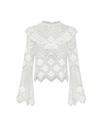 White Crochet Broderie Lace Top