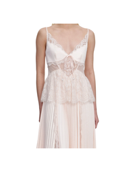 Blush Satin Lace Midi Dress