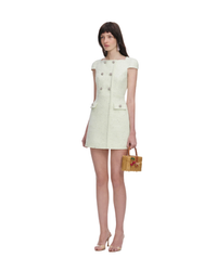Lime Boucle Mini Dress