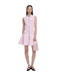 Pink Pointelle Diamante Knit Mini Dress