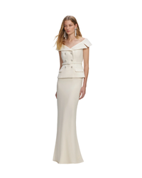 Cream Boucle Maxi Dress