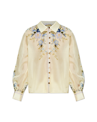 Yellow Floral Organza Blouse