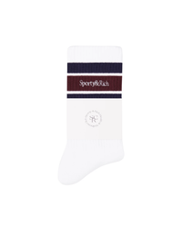 Serif Logo Socks - White/Navy/Bordeaux