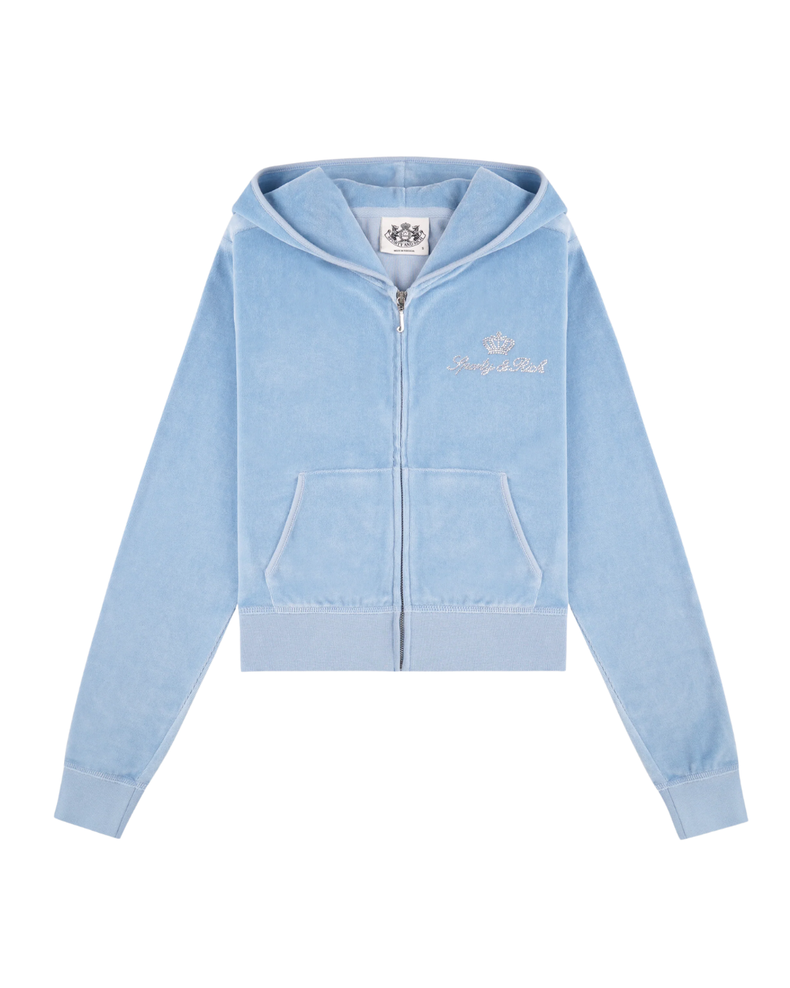 Juicy Script Velour Zip Hoodie