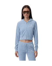 Juicy Script Velour Zip Hoodie