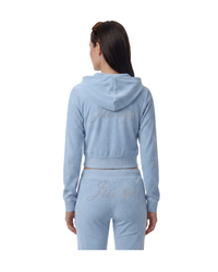Juicy Script Velour Zip Hoodie