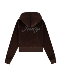 Juicy Script Velour Zip Hoodie