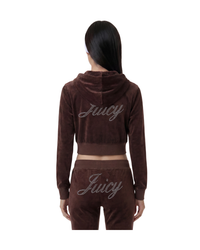Juicy Script Velour Zip Hoodie