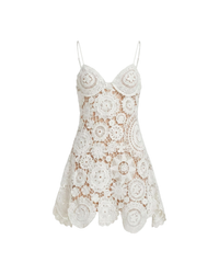 White Crochet Mini Dress