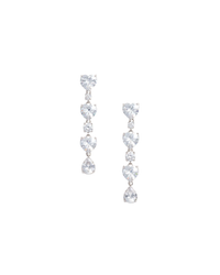 Crystal Heart Tiered Earrings