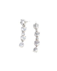 Crystal Heart Tiered Earrings