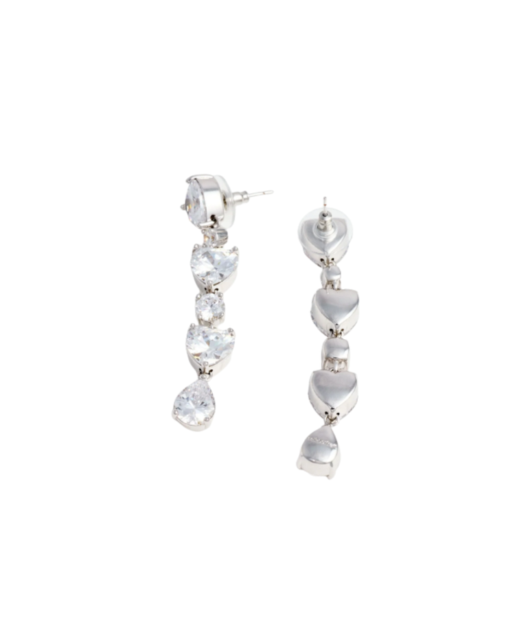 Crystal Heart Tiered Earrings
