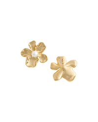 Gold Pearl Flower Earrings