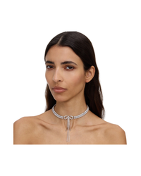 Double Crystal Bow Choker