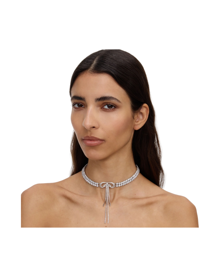 Double Crystal Bow Choker