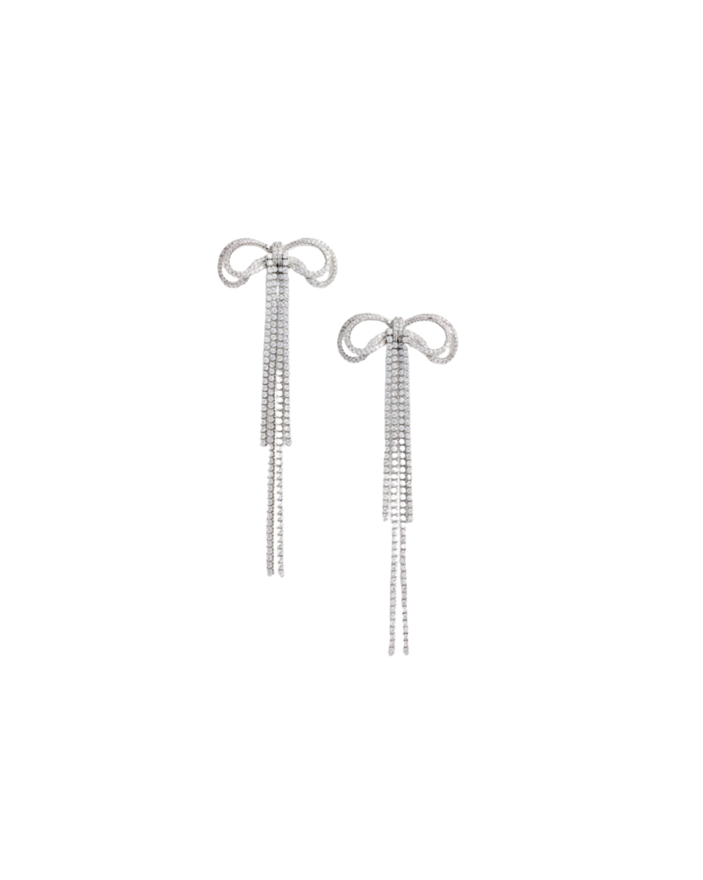 Double Crystal Bow Earrings