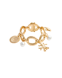 Gold Coral Charm Bracelet