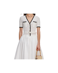 White Knit Linen Midi Dress