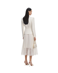 Cream Boucle Shawl Collared Midi Dress