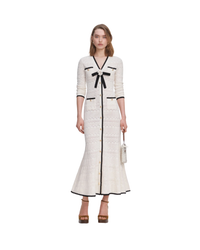 White Pointelle Knit Long Cardigan