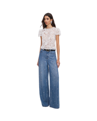 Light Blue Rhinestone Stripe Denim Jeans