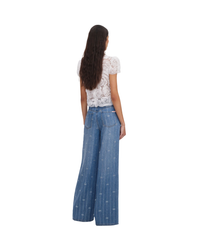 Light Blue Rhinestone Stripe Denim Jeans