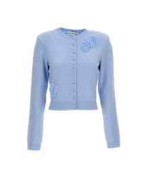 Blue Flower Knit Cardigan