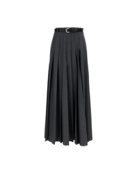 Grey Pleated Maxi Skirt