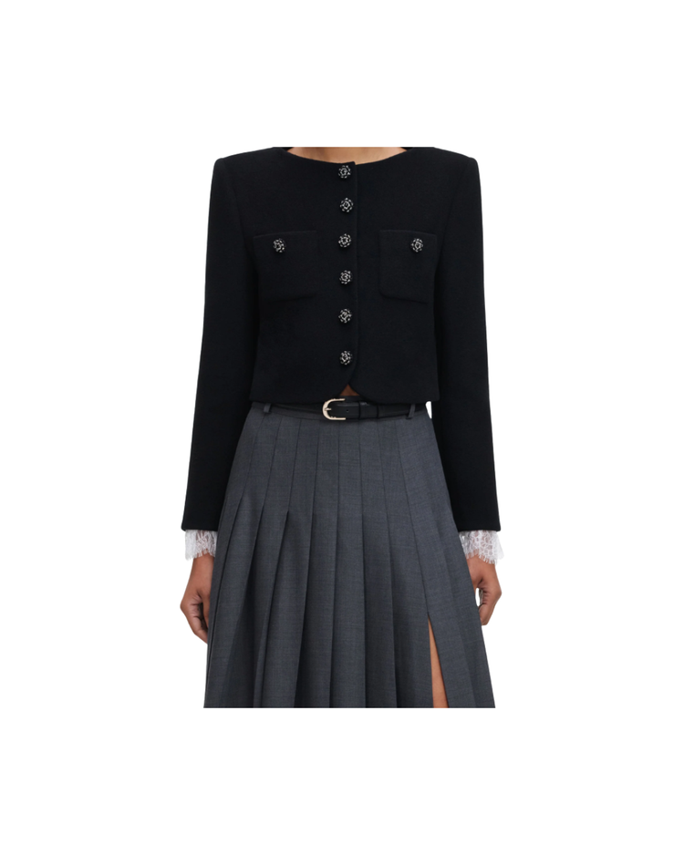Grey Pleated Maxi Skirt