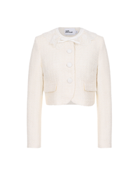 Cream Boucle Lace Collar Jacket