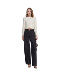Cream Boucle Lace Collar Jacket