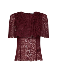 Burgundy Lace Cape Top