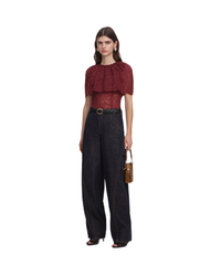 Burgundy Lace Cape Top
